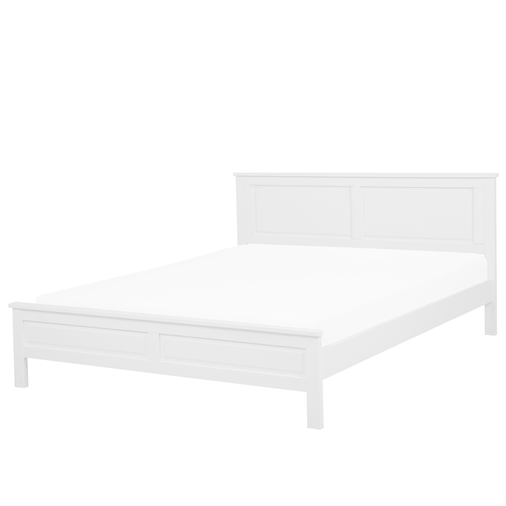 Bed Pine Wood OLIVET 160 x 200 cm (EU King Size) White