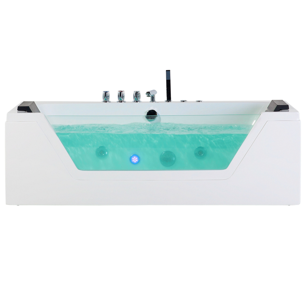 Corner Hot Tub with LED SAMANA 1740 x 790 mm White