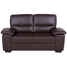 Sofa 2 Seater VOGAR Faux Leather Dark Brown