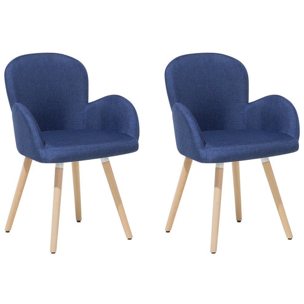 Set of 2 Dining Chairs BROOKVILLE Navy Blue
