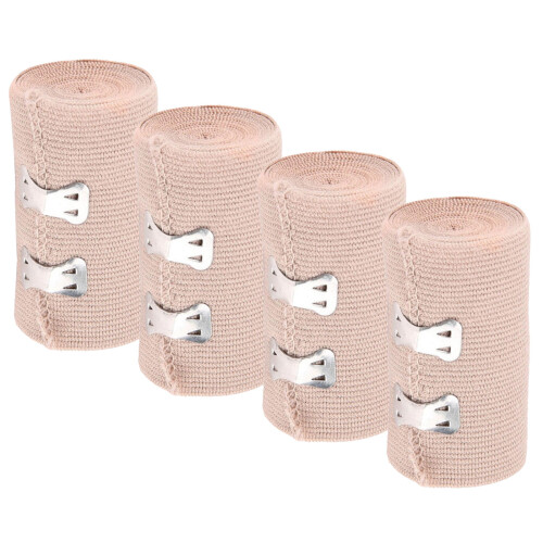 4 Pezzi Bendaggi Elastici Con Clip Per Caviglia Braccio Gamba Torace