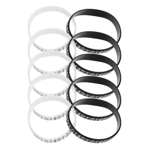 10 pezzi braccialetti in silicone con note musicali per concerti