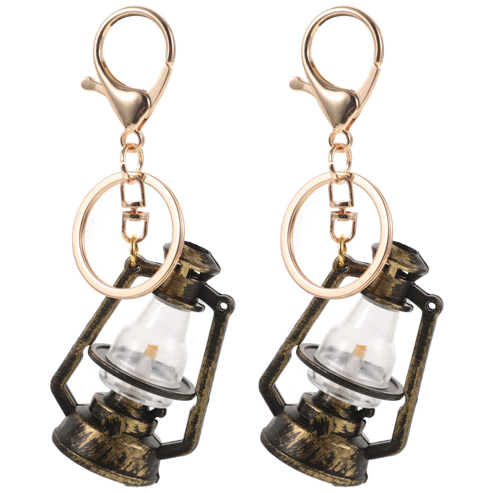 2 Pezzi Portachiavi Lampada A Kerosene, Ornamento Fai Da Te-image