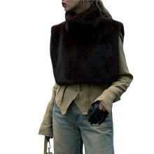 Ärmellose Damen-Winterweste Aus Kunstpelz, Fleecejacke mit Stehkragen S
