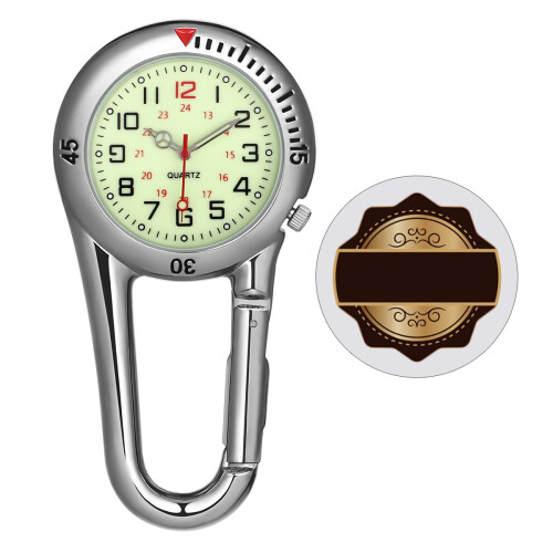 Clip-On Orologio Al Quarzo Lega Con Luce Notturna E Cinturino Per Zaino