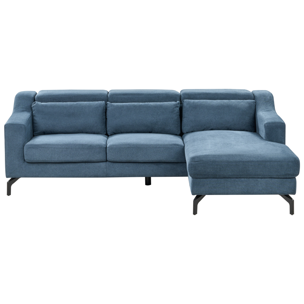 Corner Sofa 4 Seater GLOSLI Fabric Navy Blue Left Hand