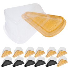 40Pcs Triangular Cake Boxes Plastic Assorted Color Cake Slice Holders