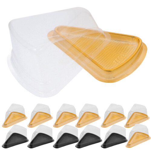 40Pcs Triangular Cake Boxes Plastic Assorted Color Cake Slice Holders