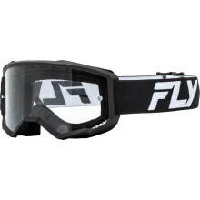 Fly Racing 2024 Erwachsene Focus Goggle Schwarz/Weiß Mit Klarglas; 37-51152