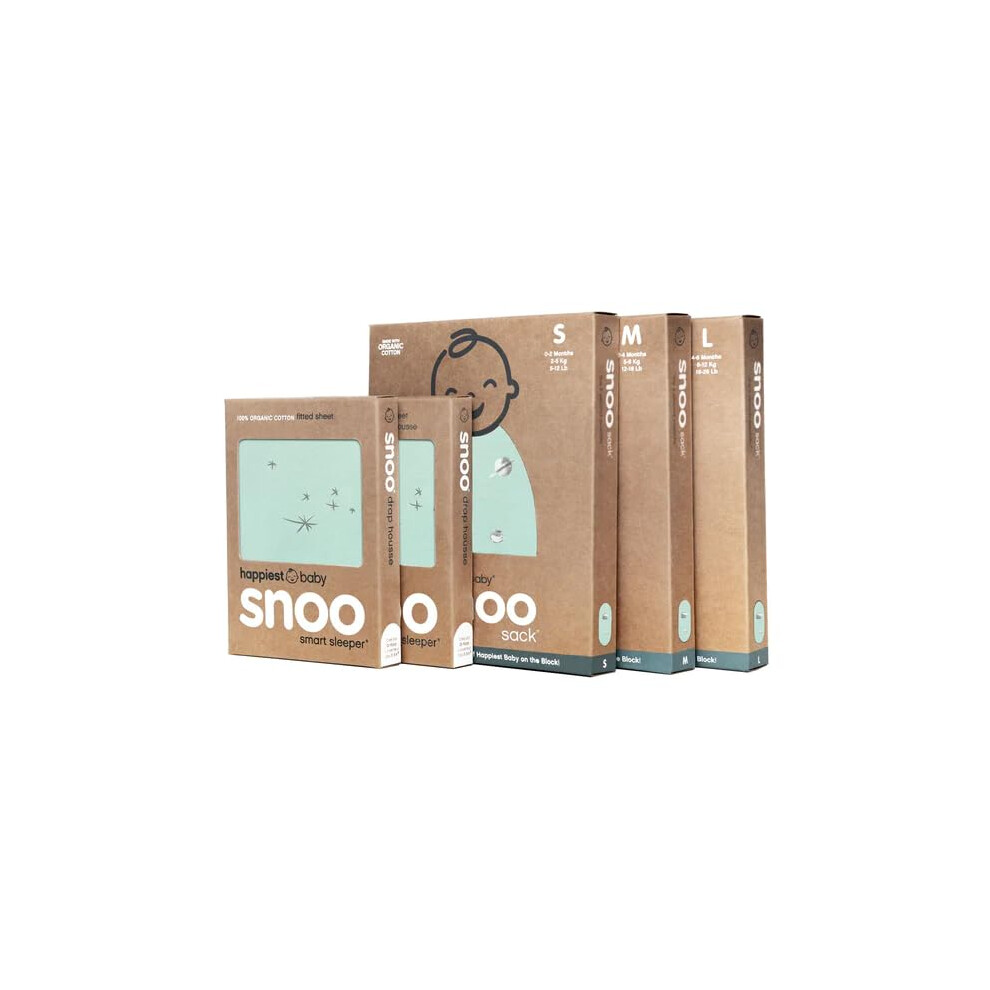 Happiest Baby The Big Bundle 100% Organic Cotton - Includes 3 Snoo Sacks And 2 Snoo Bassinet Fitted Sheets (Teal)