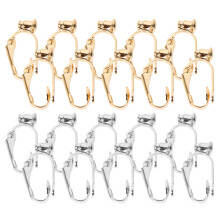 20 pz clip orecchini fai da te senza forare, oro e argento
