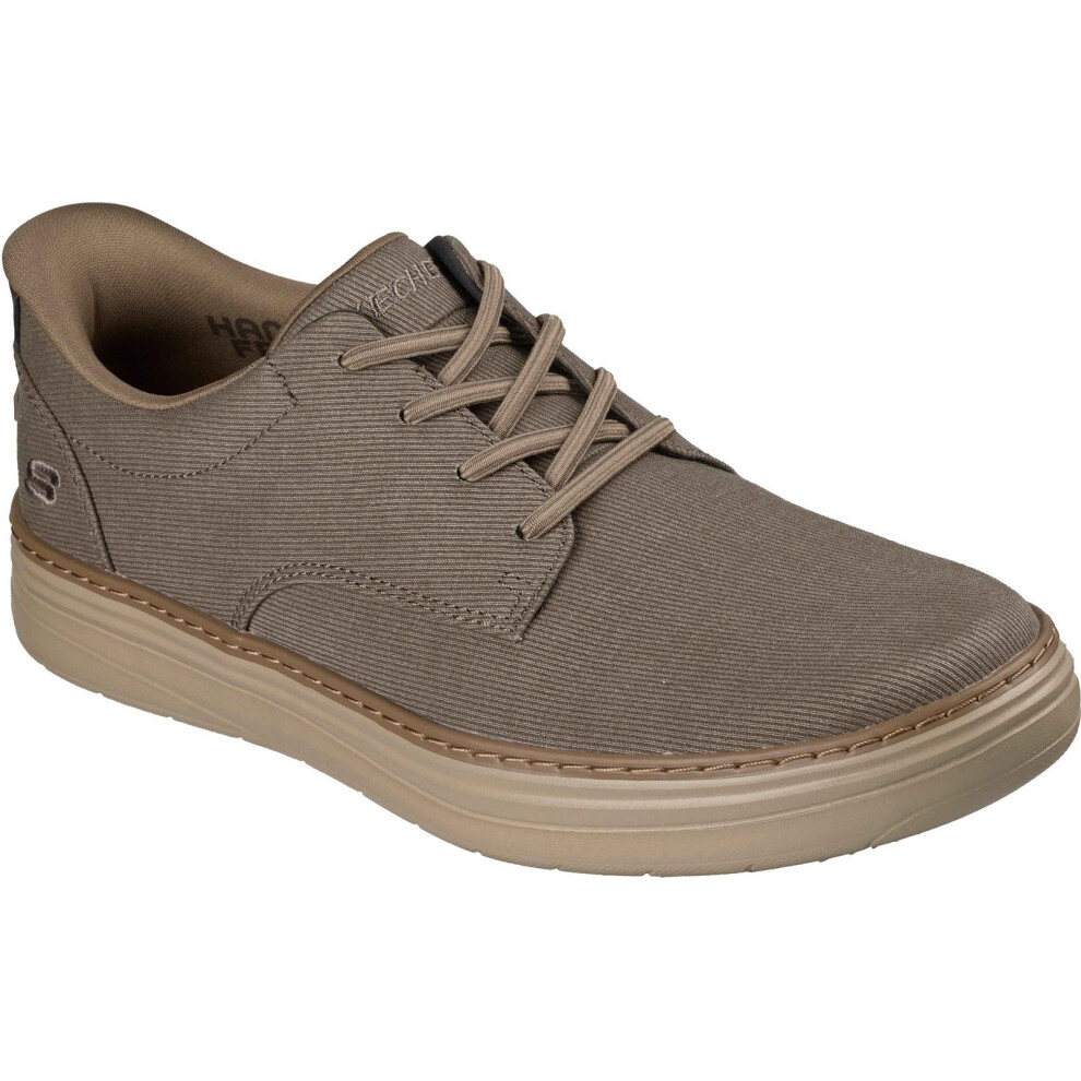 Skechers (, ) Hyland Justino Textile Men's Dark Taupe Lace-Up Shoes