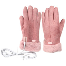 1Set Leren Verwarmde Handschoenen USB Voor Vrouwen Mannen Warm Outdoor