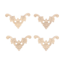 4 Stuks Houten Hoek Onlay Ongeverfd Europese Stijl Deur Kast Decoratie