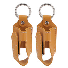 2pcs PU Leather Inhaler Holder Turmeric Carabiner