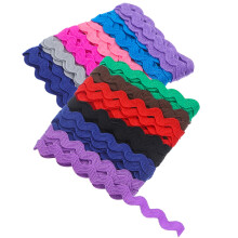 2 Rollen 8 Mm Zes Kleuren S-Vorm Stoffen Kant Voor Jurken Sarees