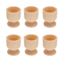 6St Houten Eierdoppen DIY Set Khaki Voor Kinderen En Paasdecoratie
