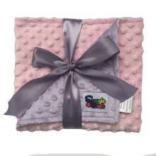 Omkeerbare Unisex Kinderen Zachte Babydeken Minky Dot - (Roze/Lavendel)