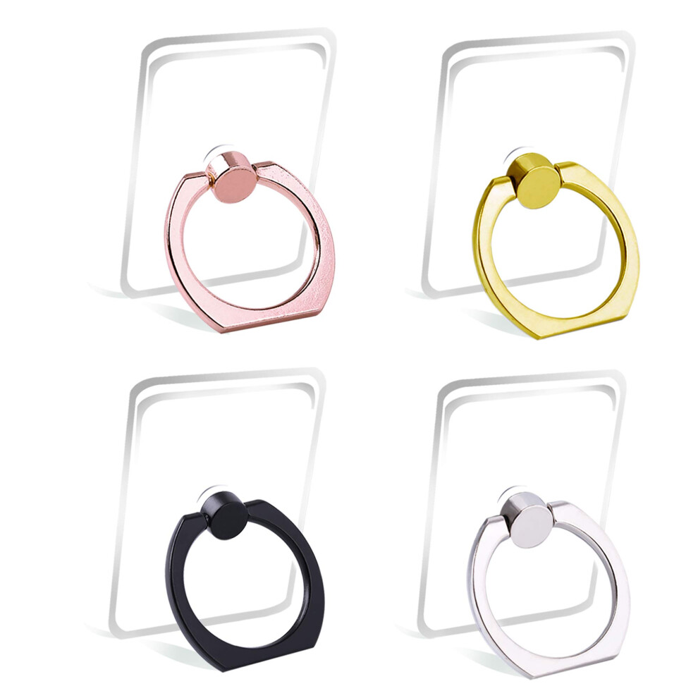 Cell Phone Ring Holder Stand Transparent Finger Grip Loop 360 Degree Rotation Finger Ring Stand ( Sliver Rose (Square)) Black/Gold 729523790709