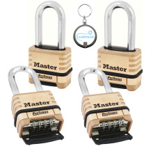 Master Lock 1175DLH 2-1/4in (57mm) Breed ProSeries Messing Resettable Combinatieslot, 4 Pack