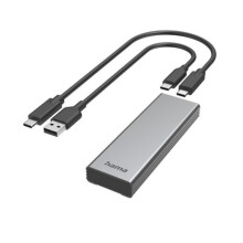 Boîtier Externe - HAMA - M.2 SATA et NVMe - USB 3.2 Gen 2 - Aluminium Noir - Plug & Play