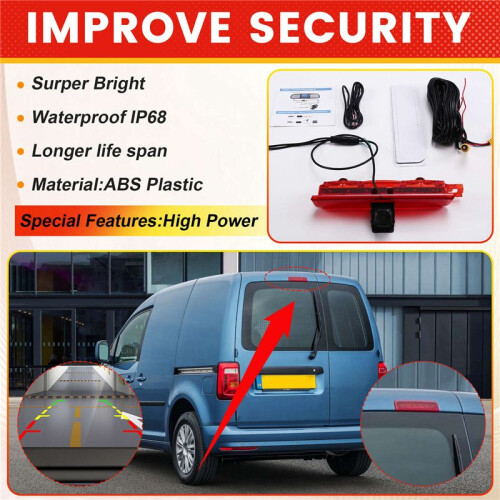 Car Highmounted Brake Light Rear View Reverse Camera for  Caddy 2003-2015 Waterproof Backup Camera