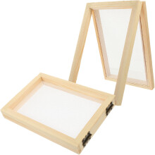 2 houten papiermachineraams voor doe-het-zelf papiermaken
