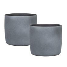 Scheurich 2-Pak Solido Mørke Sten Keramiske Blomsterkrukker - 5.9" Indendørs Planter