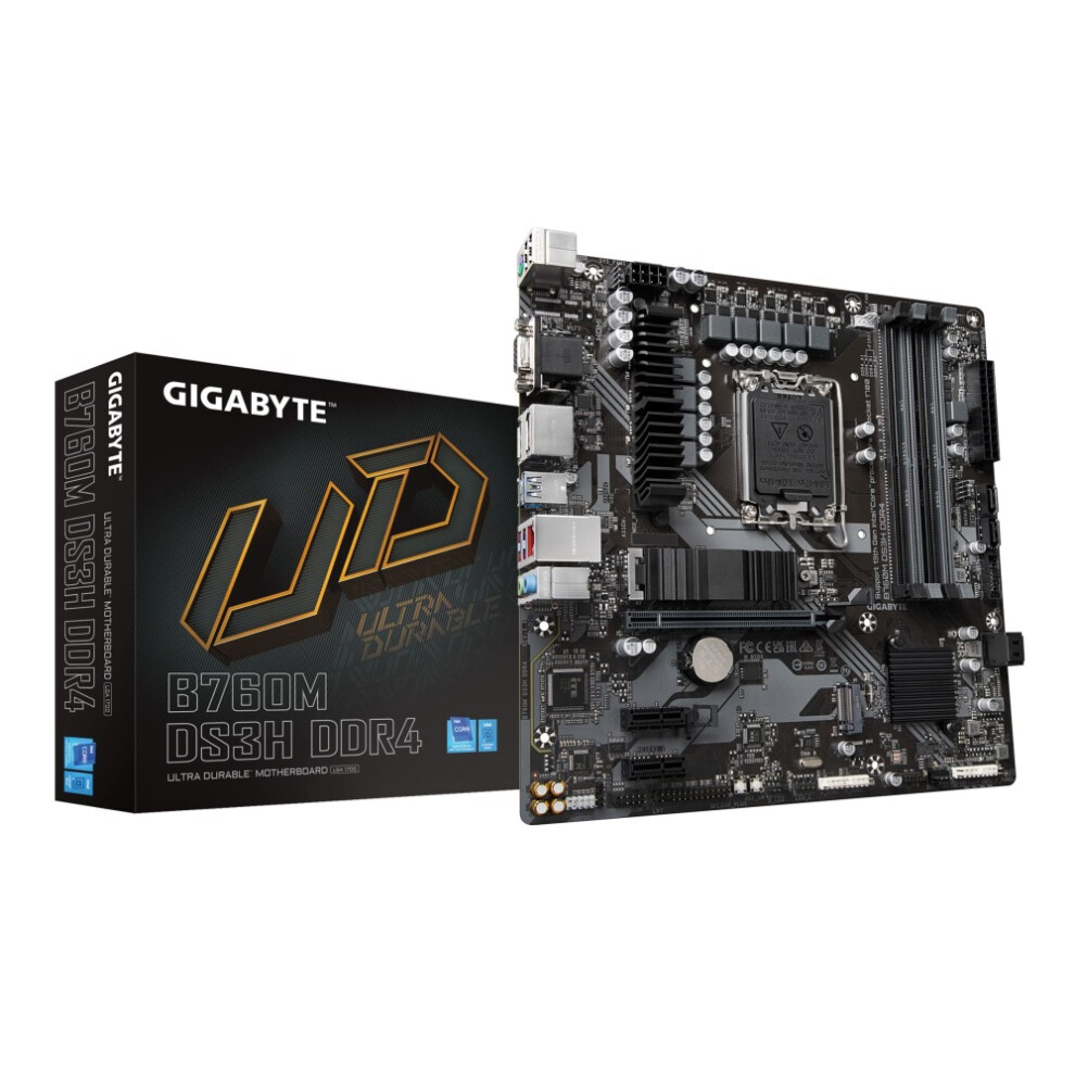 Gigabyte B760m Ds3h Ddr4 Lga 1700 Intel B760 M-Atx Gaming Motherboard Usb-C 2.5Gbe ‎Gigabyte