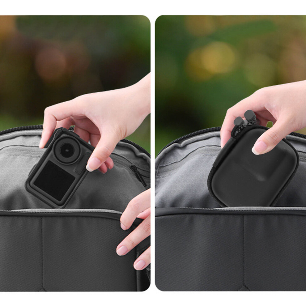 Protective Case For Dji Osmo Action 4 Pu Leather Hard Shell Storage Bag Black 4951393546407