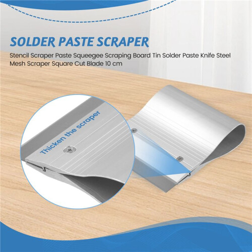 Stencil Scraper Paste Squeegee Scraping Board Tin Solder Paste Knife Steel Mesh Scraper Square Cut Blade 10 cm 1