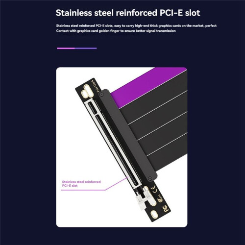 Graphic Card Extension  PCIE4.0 Rotor X16 Rotor 16X Desktop Computer Horizontal Vertical Loading  Black 1