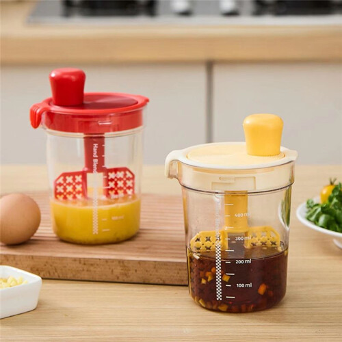 Manual Salad Dressing Mixer with Egg Separator - Multi-Function Kitchen Gadget for Dressings, Sauces, and Oils A 2