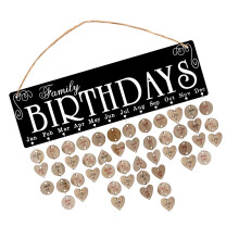 Kreativ Trä Hängande DIY Kalender Med 50 Runda Och 50 Hjärtformade Pendants