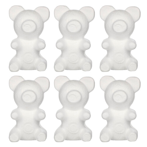 6 unid. molde urso 20 cm para modelagem e decoração (branco)