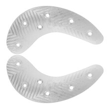 par de placas metálicas para salto meia-lua com parafusos