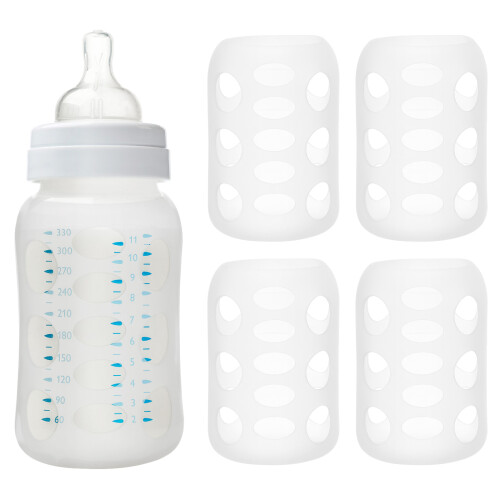 4 capas de silicone para mamadeira, protetores de frasco, creche