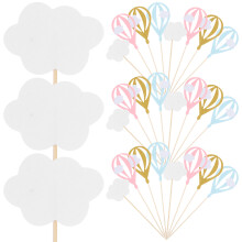 30 Unidades Decorações Balão Ar Quente Branco Para Bolo Cupcake Muffin