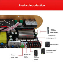 2.1 Channel Audio Amplifier Board D900, 50W+50W+100W Output, Supports USB, AUX, Mic, FM, TF Card US PLUG