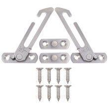 conjunto de travas para janela de aço inoxidável com suporte e gancho