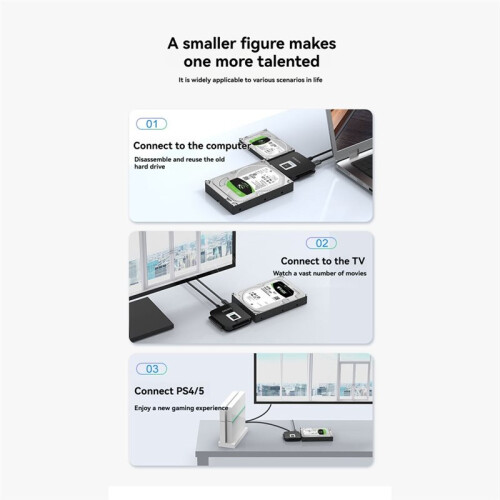 GODO Cabo Adaptador /IDE para USB 3.0 para Disco Rígido IDE de 2,5/3,5 Polegadas, Compatível com HDDs/SSDs IDE e , Plugue Americano. 2
