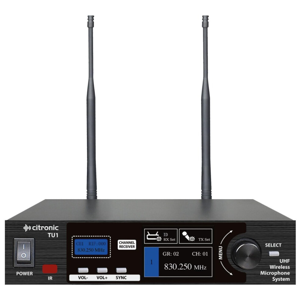 Citronic “Citronic Ru105-H Uhf Single Wireless Microphone System 81 Tuneable Frequencies – Handheld Transmitter & Receiver”