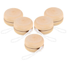 5Pcs Trä Yo-Yo Bollar För DIY Målning och Hantverk