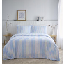 (Double, Blue) Pencil Stripe Duvet Cover Set Bedding Bed Set Quilt Cover with Pillowcases