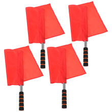4 bandeiras árbitro atletismo, haste aço inoxidável, sinal vermelho