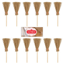 12Pcs Mini Bristdukskrubbor Med Röd Rep Stråbristduk För Halloween