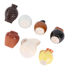 7Pcs Mini Vaser Keramik Mikro Landskapsdesign Slumpmässig Färg