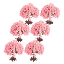 6St Realistiska Rosa Körsbärsblomsträd I ABS För Sandbordsmodell