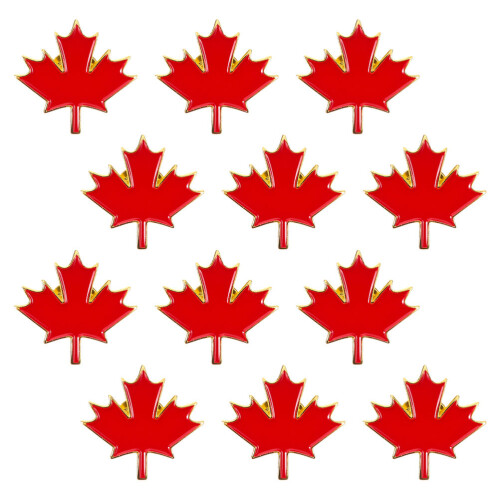 12 St Canada Day Maple Leaf Spänne I Metall Email För Kläder Väskor Hattar