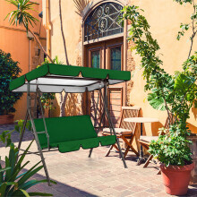 (Dark Green, 190T) Garden Swing Canopy Replacement Waterproof Top Cover and Seat Cover for Patio Courtyard Garden Backyard